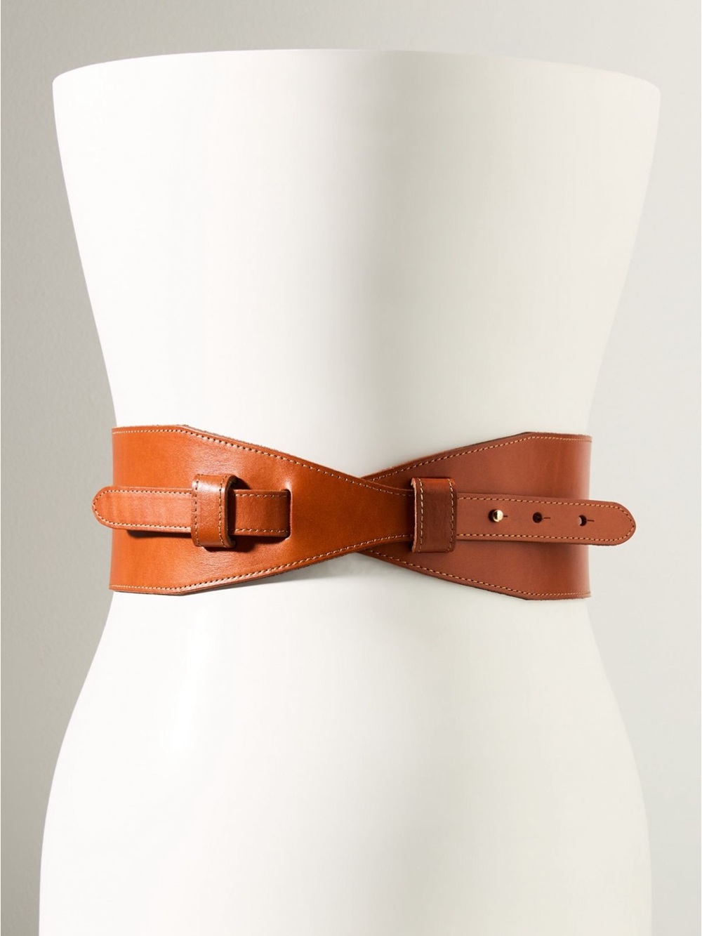 Anthropologie Wide Leather Waist Belt in Cognac Brown - Picture 3 of 10
